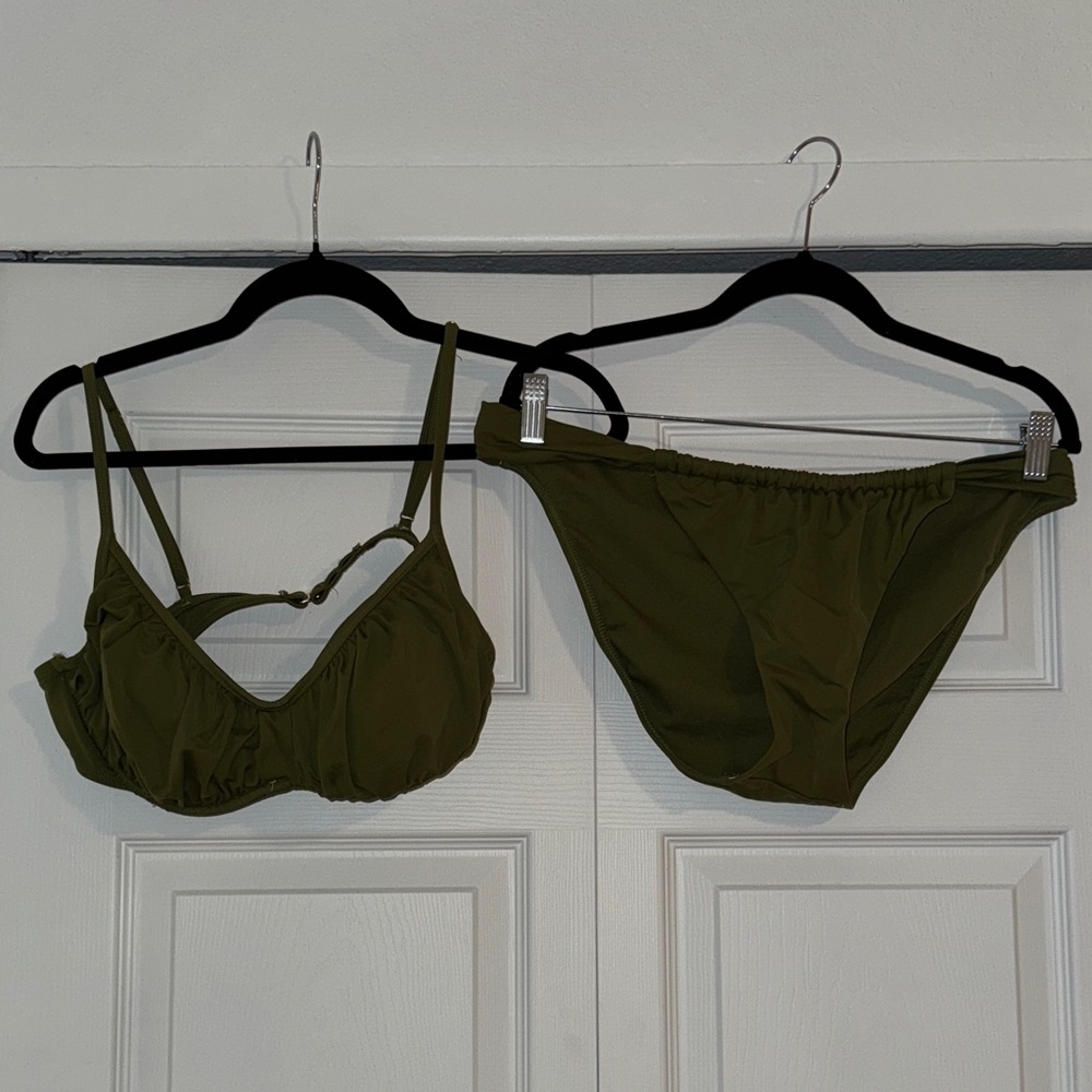 Shade & Shore Olive Green Bikini *NWOT* (L - 12/14)
